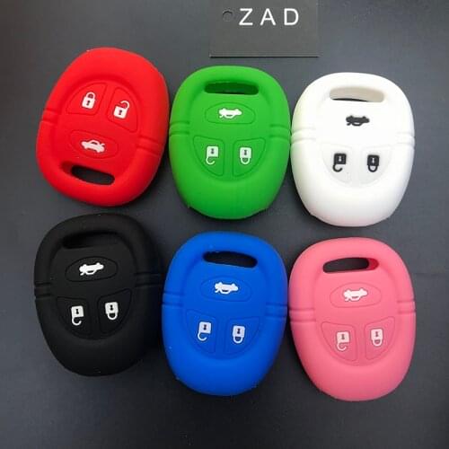 ZAD silicone rubber car key Case Cover skin holder protector Shell for Saab 9-3 9-5 93 95 3 Buttons Smart Remote Key Fob