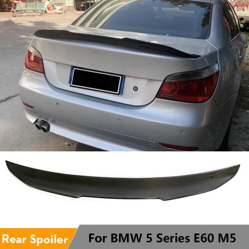Rear Trunk Spoiler for BMW 5 Series E60 Base Sedan M Sport M5 2004 - 2009 Carbon Fiber Rear Trunk Boot Lip Wing Lid Spoiler