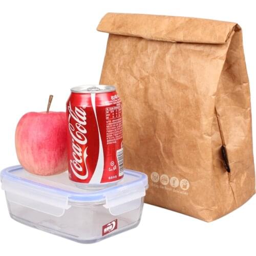 6L Ice pack kraft paper bag Reusable Box Sack Durable Insulated Thermal Lunch Bag Snack Cooler Picnic Container Men Ice bags