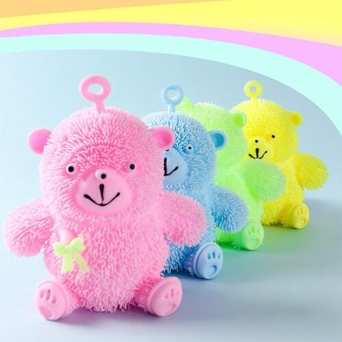 Luminous toy cartoon plush bear childrens toy vent plush ball decompression toy childrens gift