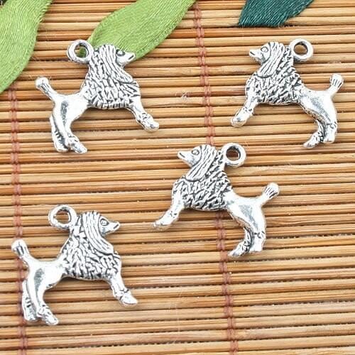 Tibetan Silver color 2sided noble dog design charms 30pcs EF0002
