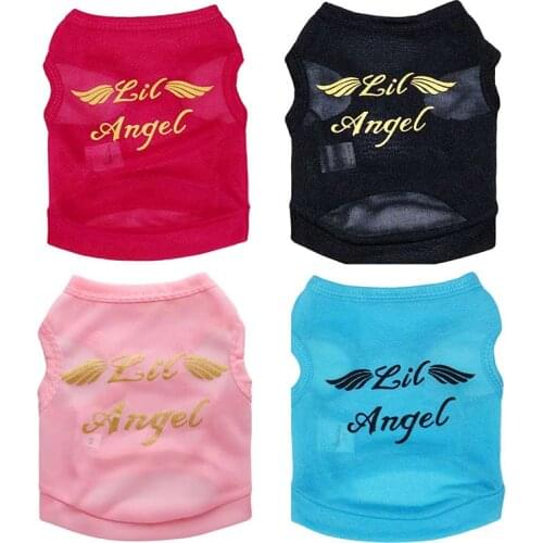 Unisex Hondenkleding Shirt Angel Wings Dog 2018 Cute Dog Shirt Clothing For Dog Chihuahua T Shirt Dog Apparel Teddy Bichon E