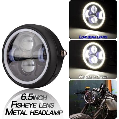 6.5 Inch Universal Round Motorcycle LED Head Light Lamp Distance Light Refit Motorcycle Headlight Cafe Racer