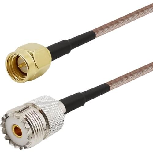 10CM-1M SMA Male to UHF Female Wire RG316 High Frequency Cable for FPV Antenna Extender for Baofeng CB Radio Handheld Radio