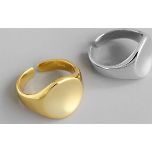 Round Rings For Women mooth concave ring open adjustable Wedding Engagement Rings Fashion Jewelry Anniversary Gift Bijoux Femme