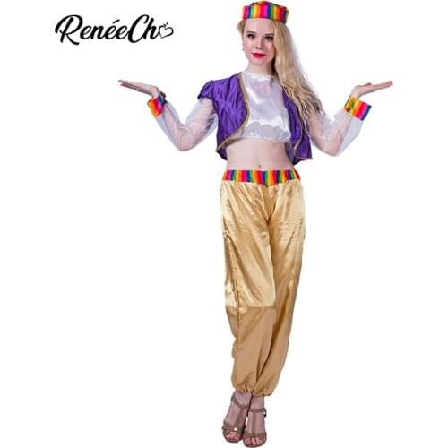 Women costume Lady Dreamy Genie Costume Halloween Costume Woman Sexy Carnival Party Magic Cosplay Coat Pants Hat Suit