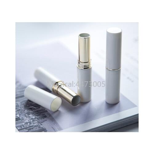 1/2/5/10pcs White Gold Silver Round Direct Hot Filling Lipstick Tube Lip Balm Container Empty Lipstick Shell Packaging Homemade