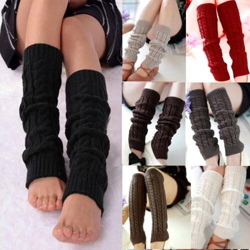 1 Pair Winter Warm Leg Warmer Boot Cuffs Been warmers Socks Women Knee High Knitted Solid Crochet Leg Warmers Socks
