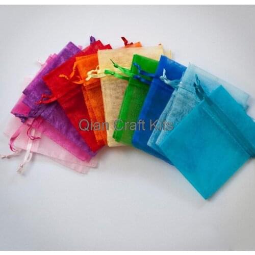 100pcs multi colors big 14X18cm(6X8 ") Organza Jewelry Gift Pouch Bags For Wedding favors, sachets, beads mix color or you pick