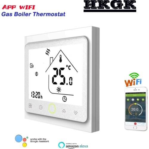 24VAC 95-240VAC Gas boiler Thermostat for Dry contact &Passive contac,WIFI thermostat can works with Alexa Google home