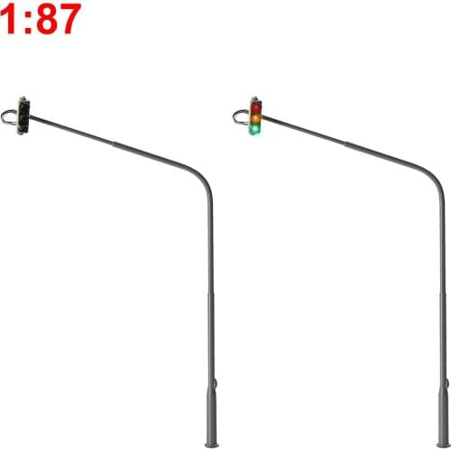 2pcs HO Scale 1:87 Traffic Signals City Motorway Crossing Right-side Lights 3-LEDs JTD8711