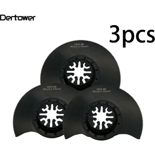 3pcs 88mm Flush Segment Oscillating Multi Tool Saw Blades For Renovator Tool For Multimaster Wood Plastic Woodworking
