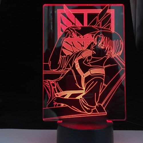 Levi Ackerman 3D Anime Attack on Titan for Home Room Decor Light Child Gift Captain Levi Ackerman LED Night Light Drop shipping