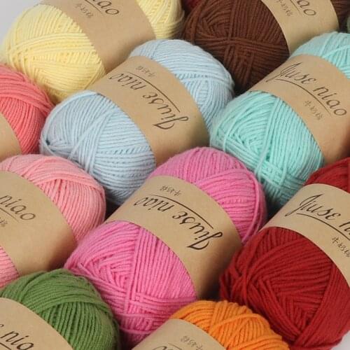 5 Pieces 50g 4 Strands Milk Cotton Handmade DIY Knitting Yarn Cotton Wool Doll Baby Line Yarn for Knitting Wool Yarn
