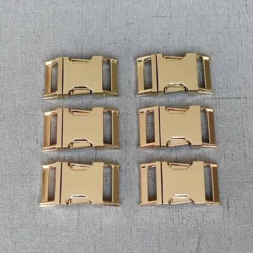 50 Pieces 20mm Golden Backpack Buckles Dog Collar Webbing DIY Quick Release Metal Buckle Outdoor Bracelet Accessories