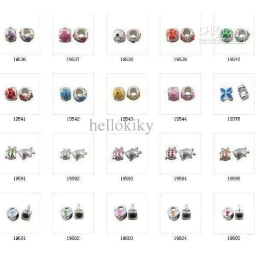 90pcs mixed style enamel spacer beads fit bracelet M19637