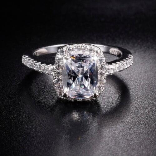 Promotion!! 7$ Real Solid 100% 925 Sterling Silver Wedding Rings Jewelry for Women 3ct Simulated Diamond Engagement Ring SZ 5-12