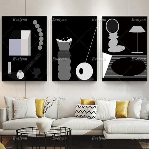 Bauhaus Architecture Poster, Trendy Wall Art Prints, Geometric Art Home Decor Canvas Modern Living Room Decoration Unique Gift