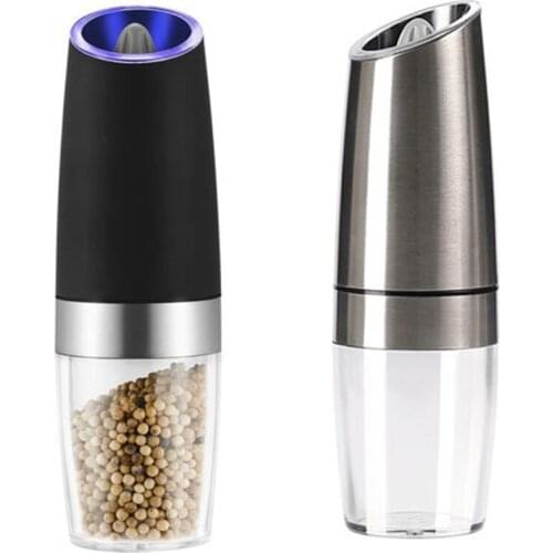 New Automatic Electric Pepper Grinder Salt Mill With LED Light Free Kitchen Seasoning Grinding Tool Automatic Mills Dropshipping
