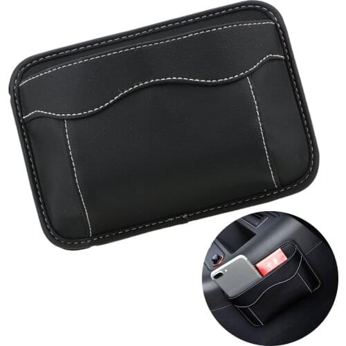 Car Pouch Bags Organizer PU Leather Car Storage Box Cards Mobile Phone Collecting Sticky Bag Universal Interior Accessories