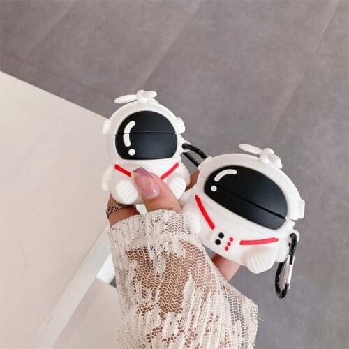 Bamboo dragonfly astronaut spaceman silicone case for apple airpods 1 2 pro wireless bluetooth charging shock proof protect case