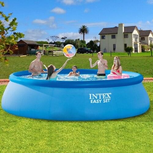 Intex Large Family Swimming Pool Inflatable Adult Pool Heightening Thickened Childrens Play Pool Folding Fish Pool