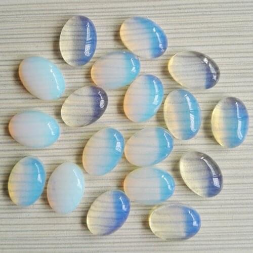 Wholese fashion hot selling opal Stone beads oval CAB CABOCHON opalite loose Beads for jewelry 13x18mm 50pcs/Lot