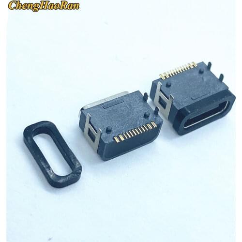 ChengHaoRan 2pcs 16pin 16p female Waterproof Power Plug Dock SMT DIP Female USB C USB3.1 Type-C Charging Socket Port Socket jack
