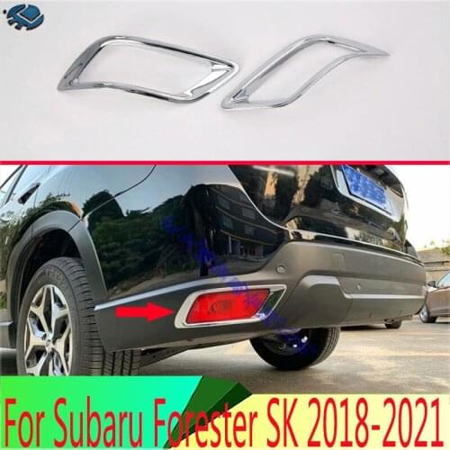 For Subaru Forester SK 2018 2019 Decorate Accessories ABS Chrome Rear Reflector Fog Light Lamp Cover Trim Bezel Frame Styling