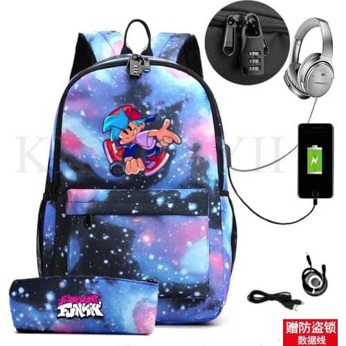 Friday night funkin Children Backpack Kids Cute Cartoon Schoolbag Bookbag Anime Knapsack Preschool Rucksack Gift
