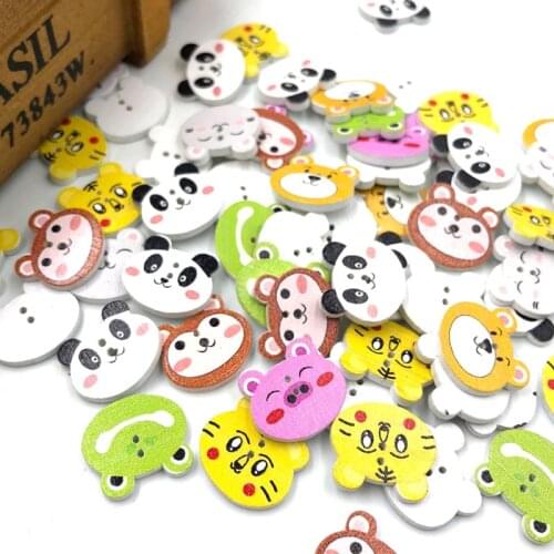 50/100pc Animals Kids Sewing Wood Buttons 19*16mm Sewing Craft WB381