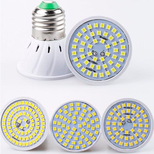 E14 27 LED Bulb GU10 LED Lamp 220V SMD 2835 MR16 Spotlight 80LEDs Warm White Cold White Lights for Home Decoration Ampoule