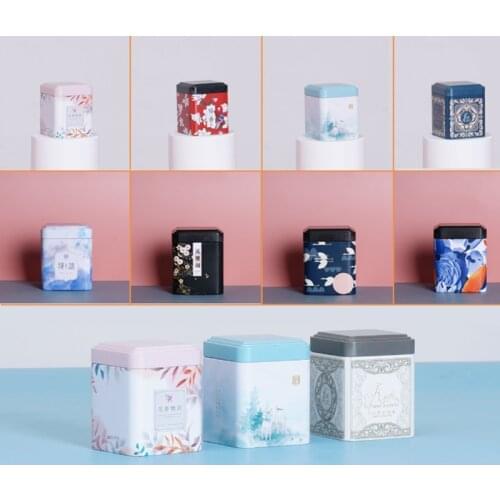 Tea Sealed Box Kitchen Storage Container Jar Tin Square Can Candy Iron Canister Vintage Tea Box