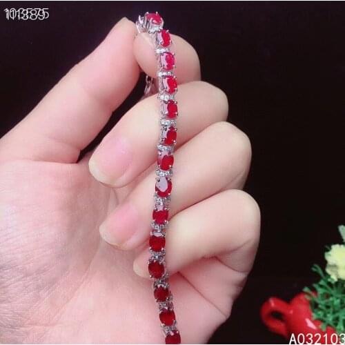 KJJEAXCMY fine jewelry 925 sterling silver inlaid natural ruby Girl exquisite luxury Chinese style gem hand bracelet support tes