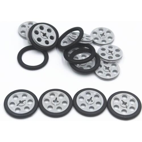MOC Technic Parts 4pcs WEDGE-BELT WHEEL DIA24 & TYRE FOR WEDGE-BELT WHEEL compatible with lego For boys toy