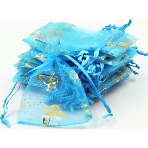 Top Sale 100pcs mix Colors Size organza bags 9x12cm wedding decoration organza cookie bag gift bag Pouches For party DIY 5zSH330