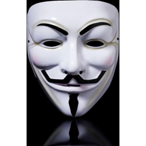 1pcs V for Vendetta Mask Halloween Masquerade Scary Party Supplies Cosplay Costume Accessory Props Anonymous Movie Guy Fawkes