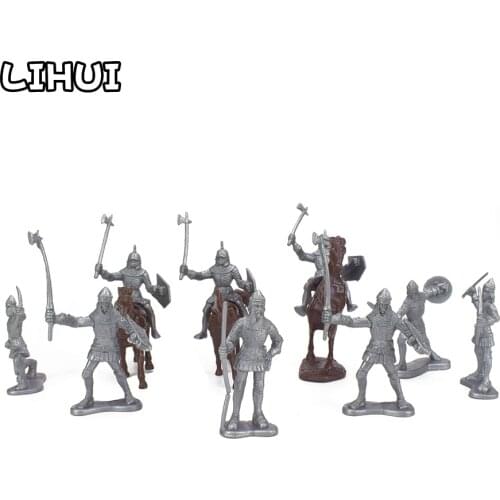28 Pcs Ancient Rome Soldiers Model Toy Knights Warriors Wars Scene Toy Simulation Plastic Cavalry modeling Toys for Kids Gifts