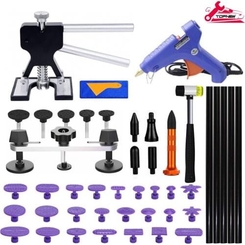 Auto Body Paintless Dent Removal Tools Kit Glue Gun Dent Lifter Bridge Puller Set For Car Hail Damage And Door Dings Repair