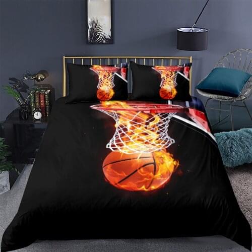 3D Basketball Design Duvet Cover Set Bedding Sets comforter Cases Pillow Covers Double Single Full Twin Size Black Bedding Sets