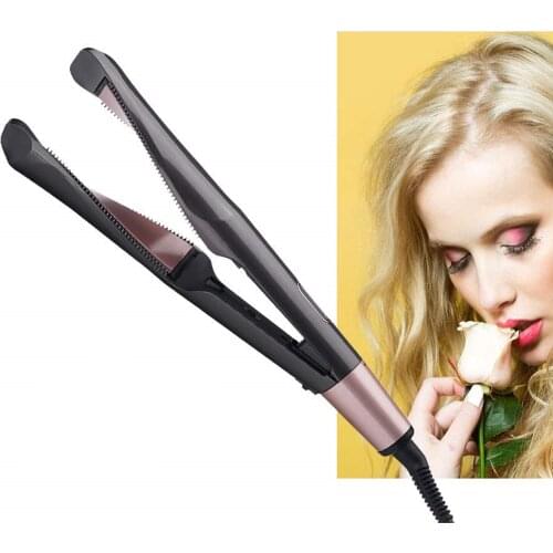 2 In 1 Professional Hair Straightener Spiral Wave Curler Flat Curling Iron Crimp Straightening Tools Hair Styling New Design