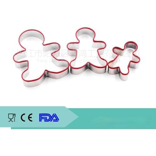 Christmas and Halloween Snowman Three-piece Embossing Mold, Gingerbread Man Model