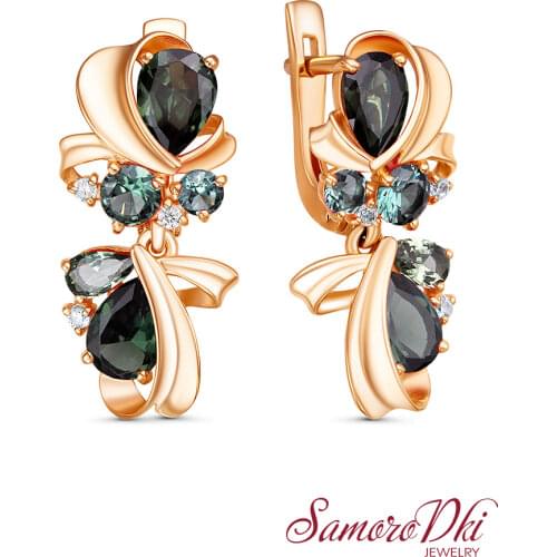 Женские золотые серьги SamoroDki Jewelry China At AliExpress