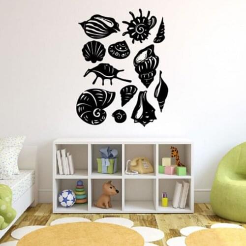All Kinds Of Sea Shell Wall Stickers Home Decor Removable Vinyl Wall Art Decal For Living Room New Arrival