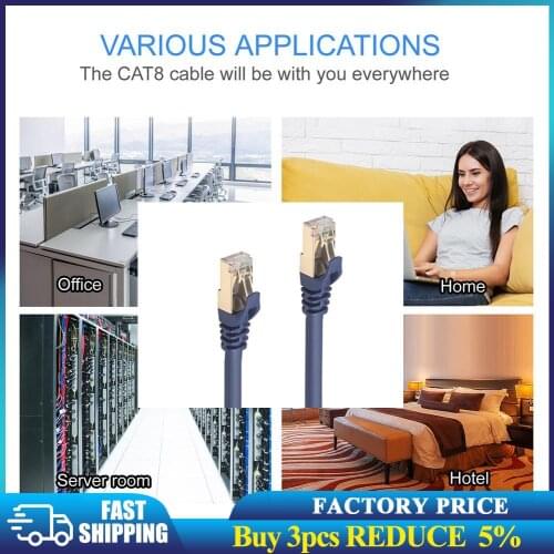 Cat8 Ethernet Cable SFTP 40Gbps Super Speed RJ45 Network Lan Patch Cable 0.5m/1m / 1.8m/3m / 5m /7.6m/10m / 15m / 20m Blue