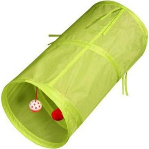 Cat Tunnel 2 Holes Play Tubes Balls Collapsible Crinkle Kitten Toys Puppy Ferrets Rabbit Cats Play Pet Dog Tunnel Tubes
