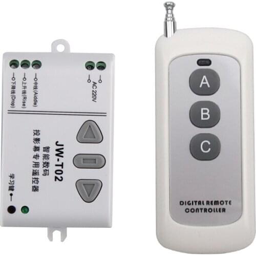 Garage door Ac 220 v intelligent digital RF wireless remote control switch system moter controller for projection screen