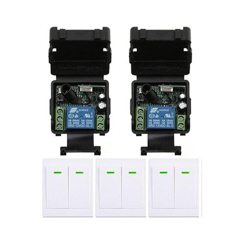 Xuanlongyuan DC12V 24V 1CH Remote Switch Receiver Wall Transmitter Wireless Power Switch Radio Controlled Switch Garage Doors