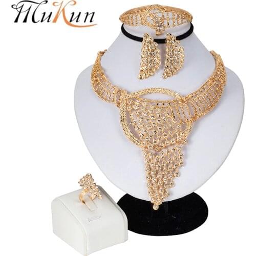 Fashion High Quality Dubai Gold-color Jewelry Sets Costume Design Brand for women engagement party Gift African Beads Jewelry