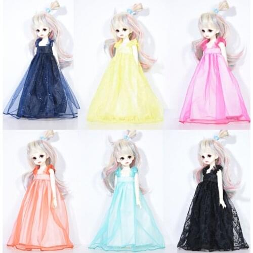 1/6 Doll Clothes Girls Princess Dress Black Lace Skirt DIY Toys For Children Accessories For Doll Clothes For Bjd Sd Dolls Gifts